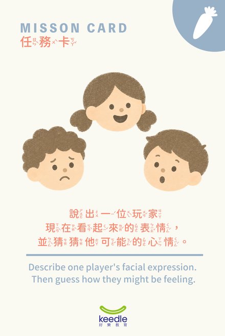 任務卡：說出一位玩家現在看起來的表情